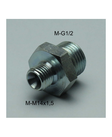 Thread adapter 250 bar, Male G1/2 - Male M14x1,5 