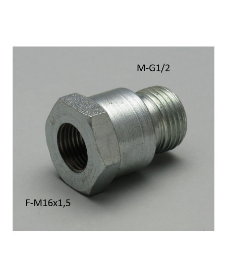 Thread adapter 250 bar, Male G1/2 - Female M16x1,5 
