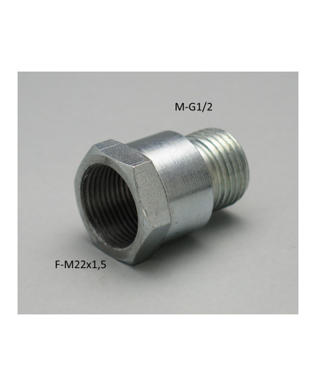 Thread adapter 250 bar, Male G1/2 - Female M22x1,5 
