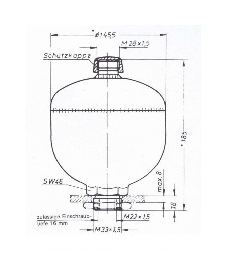 Acumulador de membrana FREUDENBERG Integral Accumulator 1001315013511