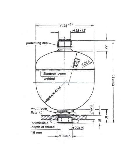 Membranakkumulator FREUDENBERG Integral Accumulator 1001315063611