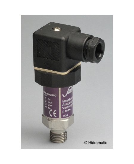 Pressure transmitter SUCO 0605483030001, 0,5-4,5 V rat., 0-600 bar (0-8700 psi), G1/4-A, DIN