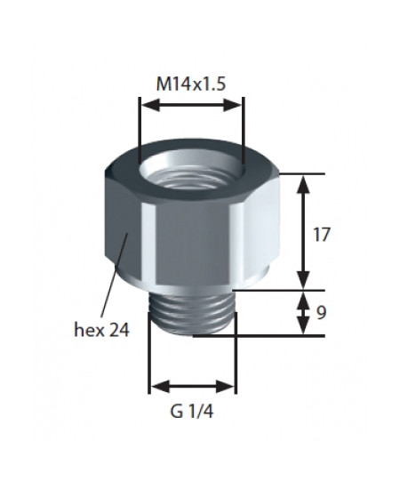 Adaptateur filetage: F-M14x1,5 &gt; M-G1/4 SUCO 1183420006