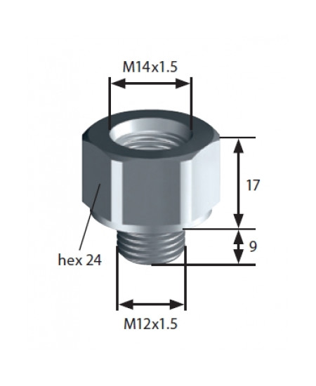 Adattatore filettatura: F-M14x1,5 &gt; M-M12x1,5 SUCO 1183420007