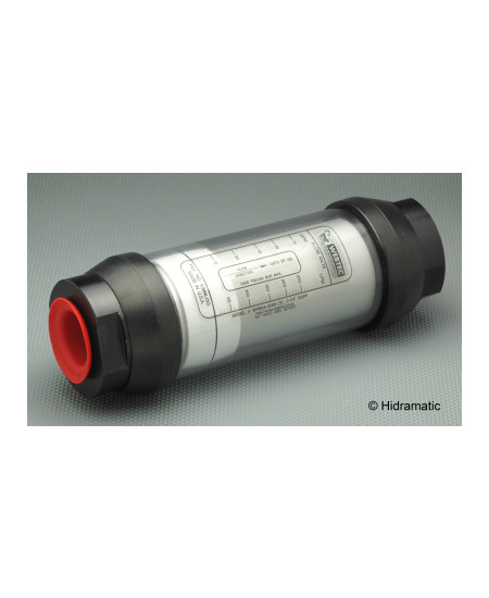 In-line flow indicator WEBTEC WPB5B6WW75, 30-280 Lpm (± 11,2), 240 bar / 3500 psi, Not included, Tubular scale